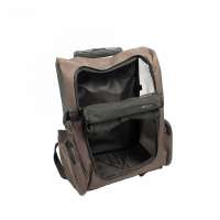 Oxford and mesh brown Pet backpack trolley carrier